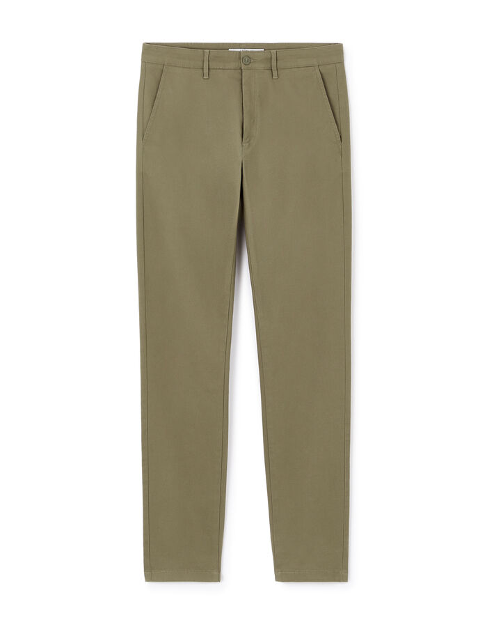 celio Pantalon chino slim en coton stretch - olive