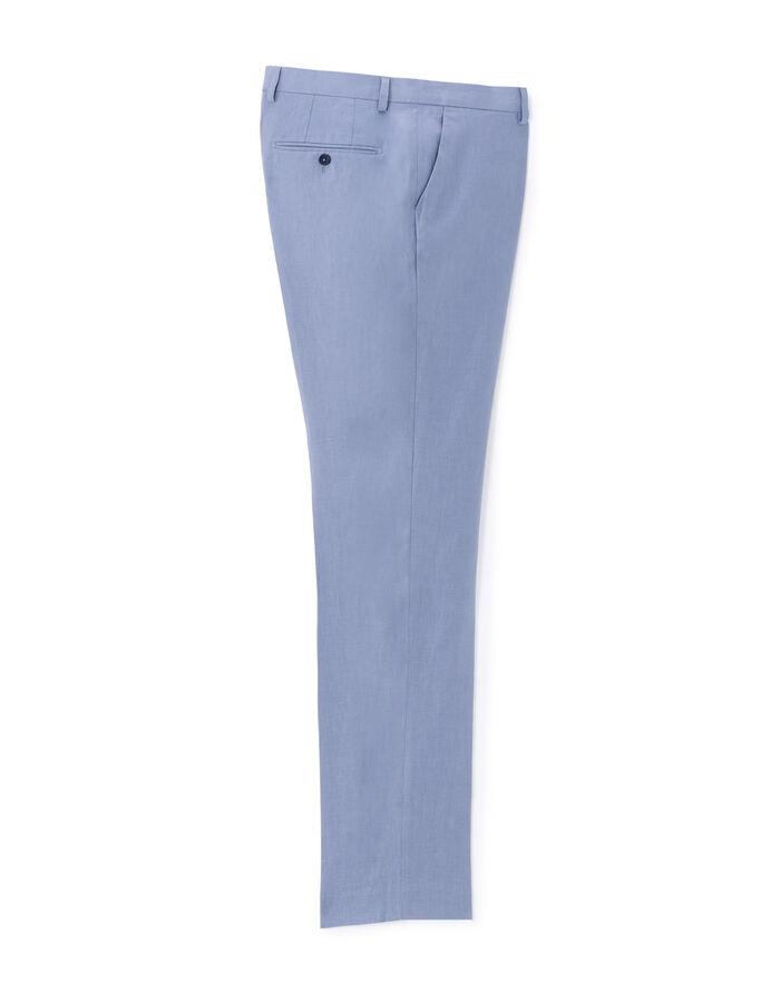 Celio Pantalon De Costume Slim 100% Lin - Bleu