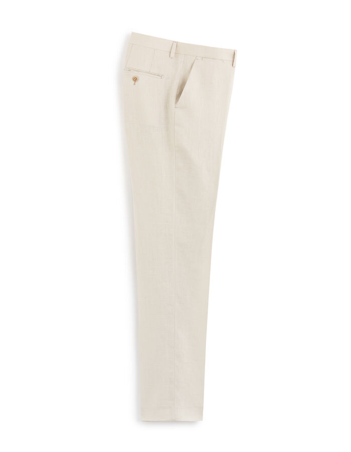 Celio Pantalon De Costume Slim 100% Lin - Naturel