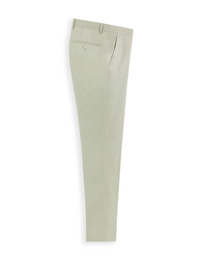 Celio Pantalon De Costume Slim 100% Lin - Vert Sauge