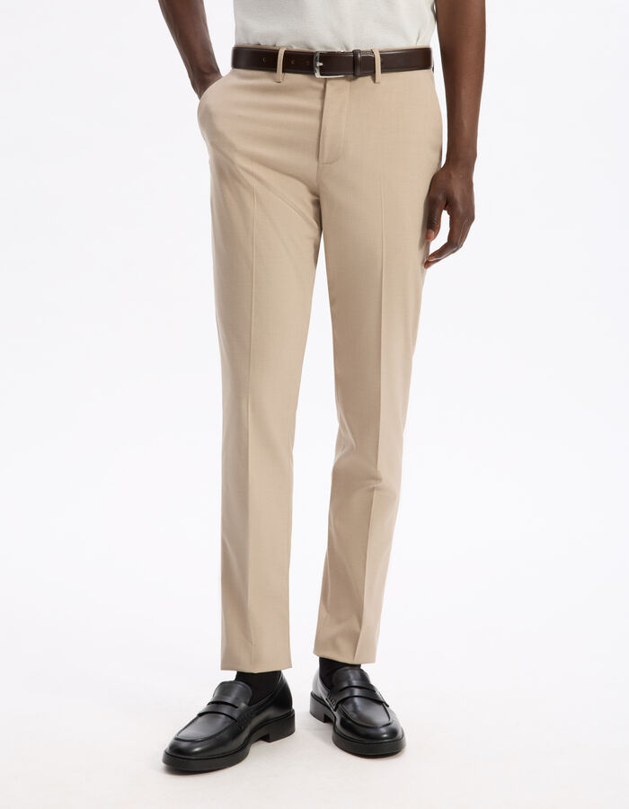 Celio Pantalon De Costume Slim - Beige