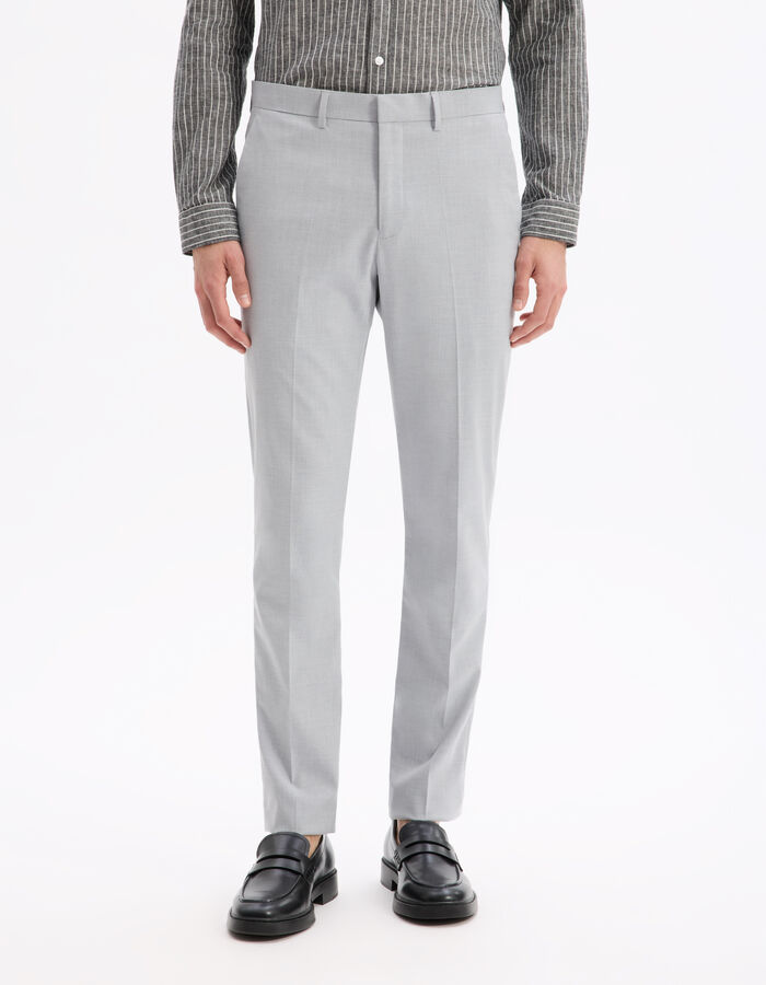 Celio Pantalon De Costume Slim Stretch - Gris