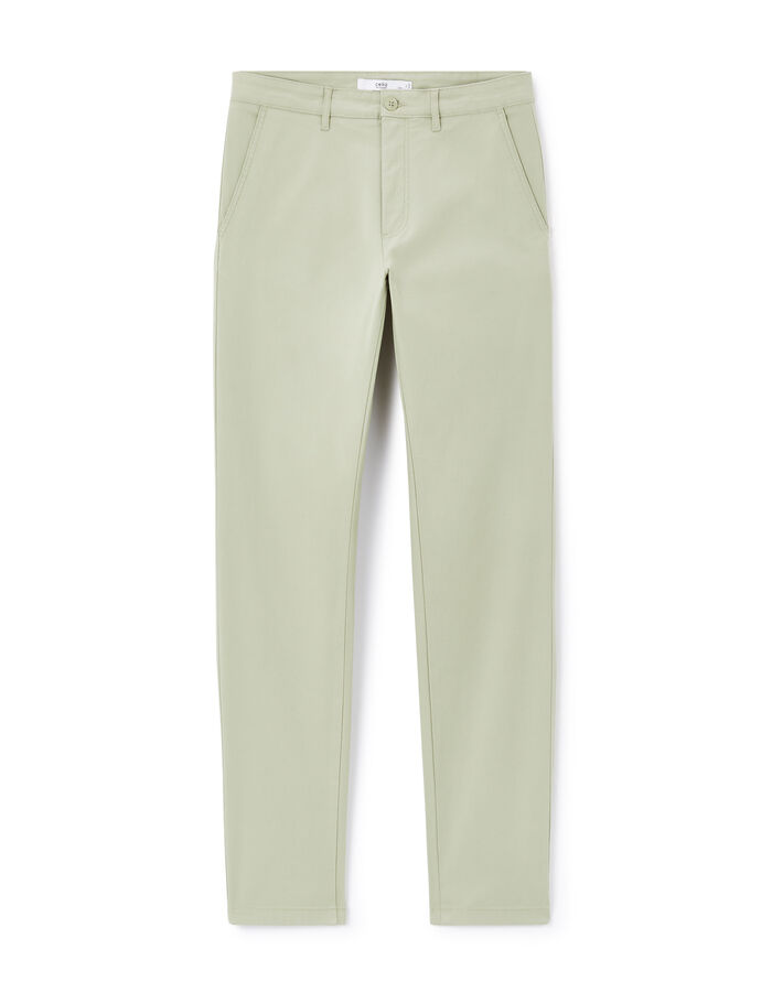 celio Pantalon slim en coton stretch - sauge