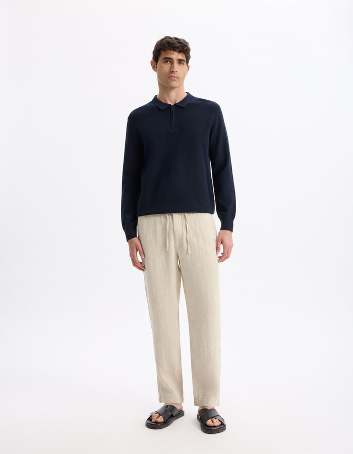 Celio Pantalon Straight 100% Lin - Naturel