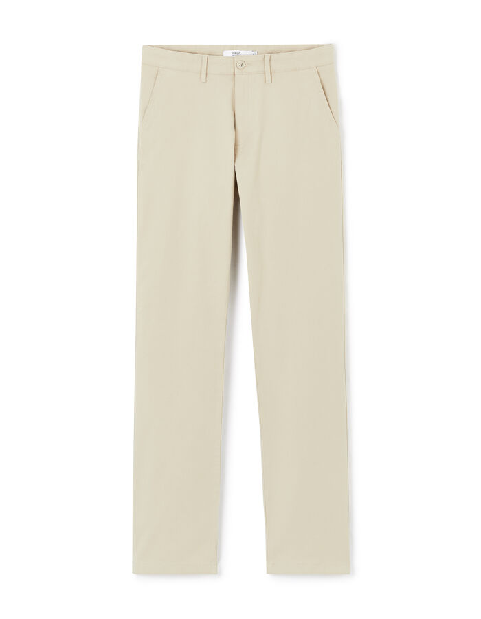 celio Pantalon straight en coton stretch - beige