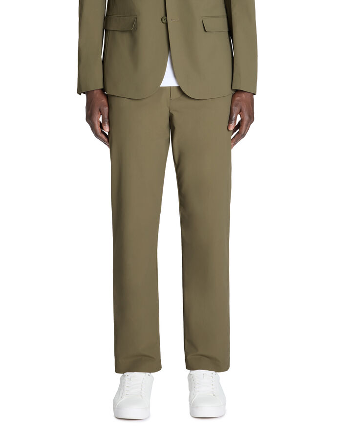 Celio Pantalon Straight Infroissable - Kaki