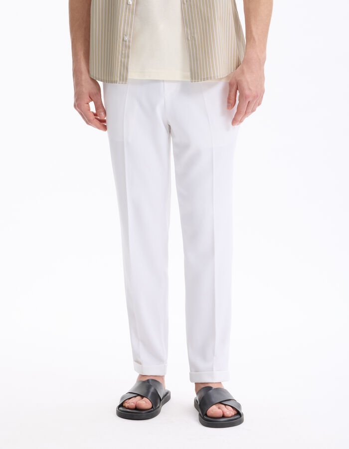 Celio Pantalon Straight Stretch - Blanc