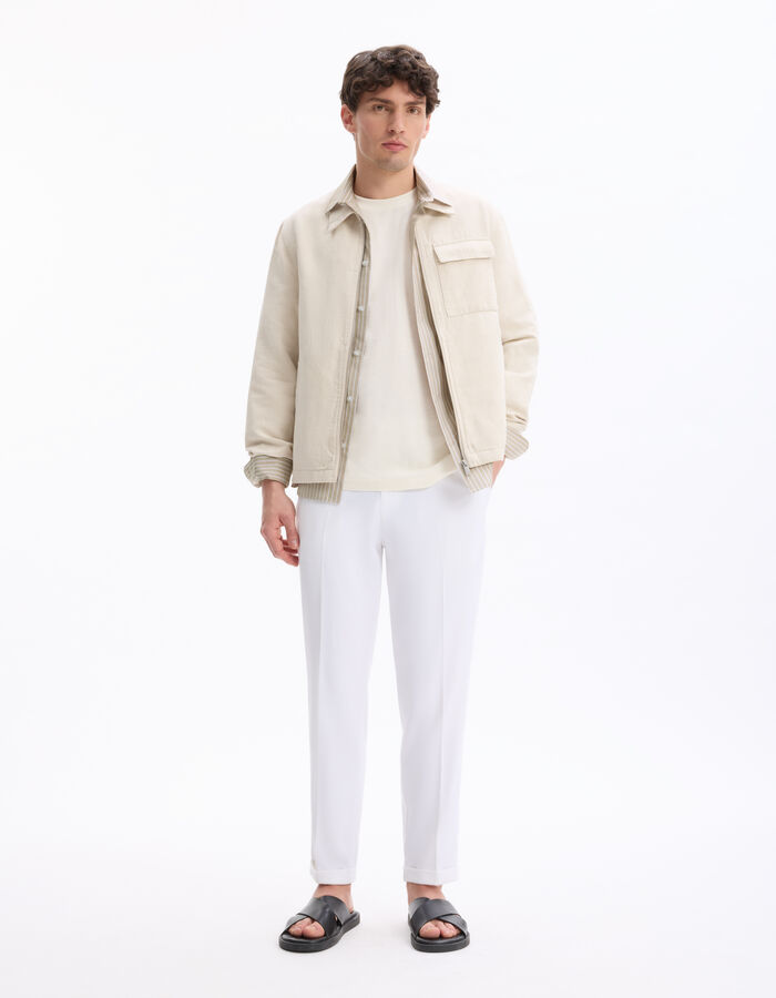 Celio Pantalon Straight Stretch - Blanc