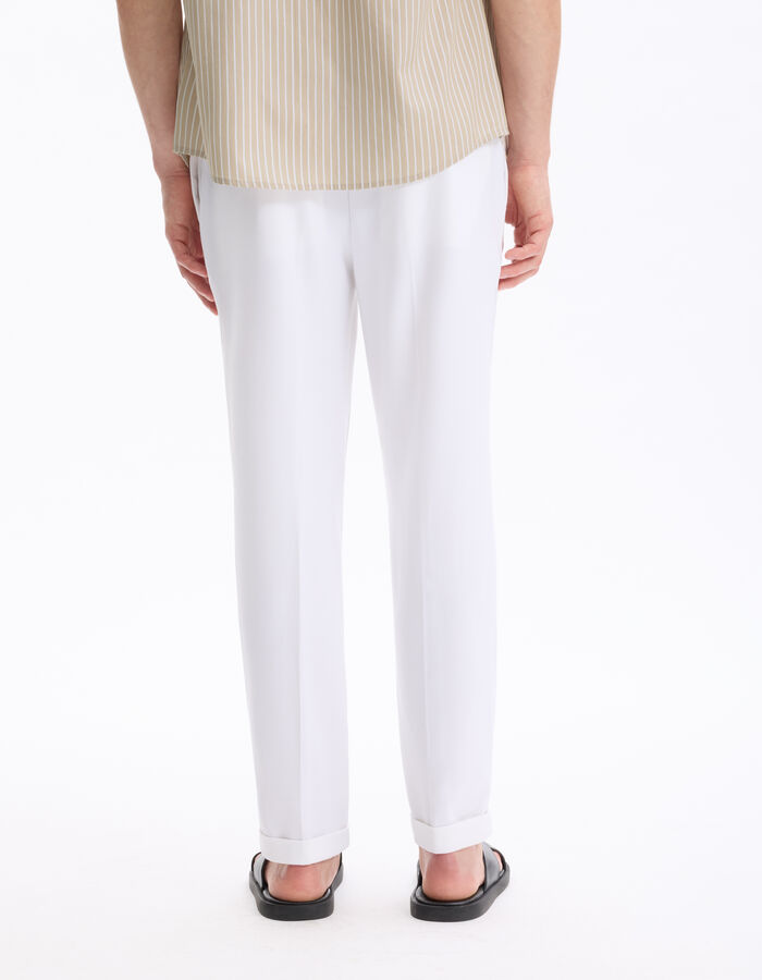 Celio Pantalon Straight Stretch - Blanc