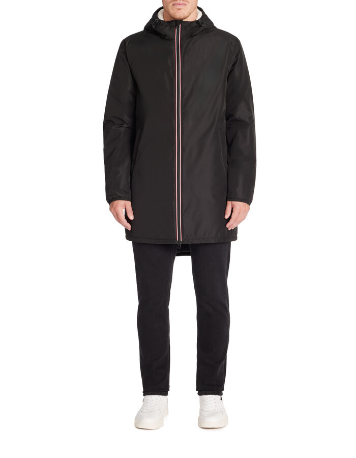 Celio Parka à Capuche Doublé Sherpa - Noir
