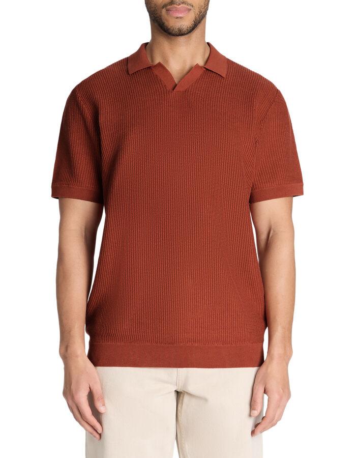 Celio Polo Boxy En Maille Texturée 100% Coton - Terra