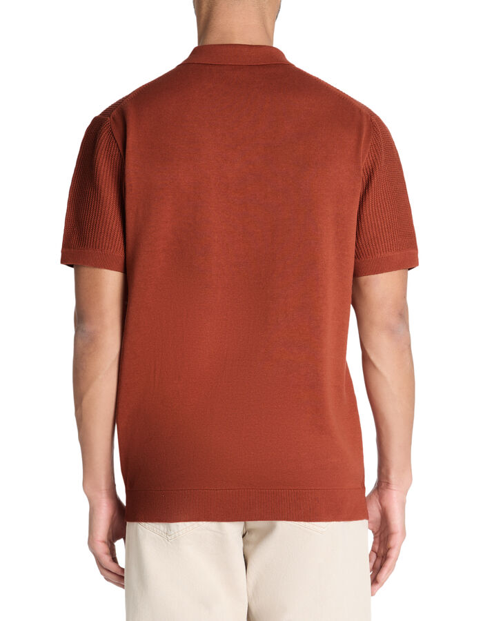 Celio Polo Boxy En Maille Texturée 100% Coton - Terra