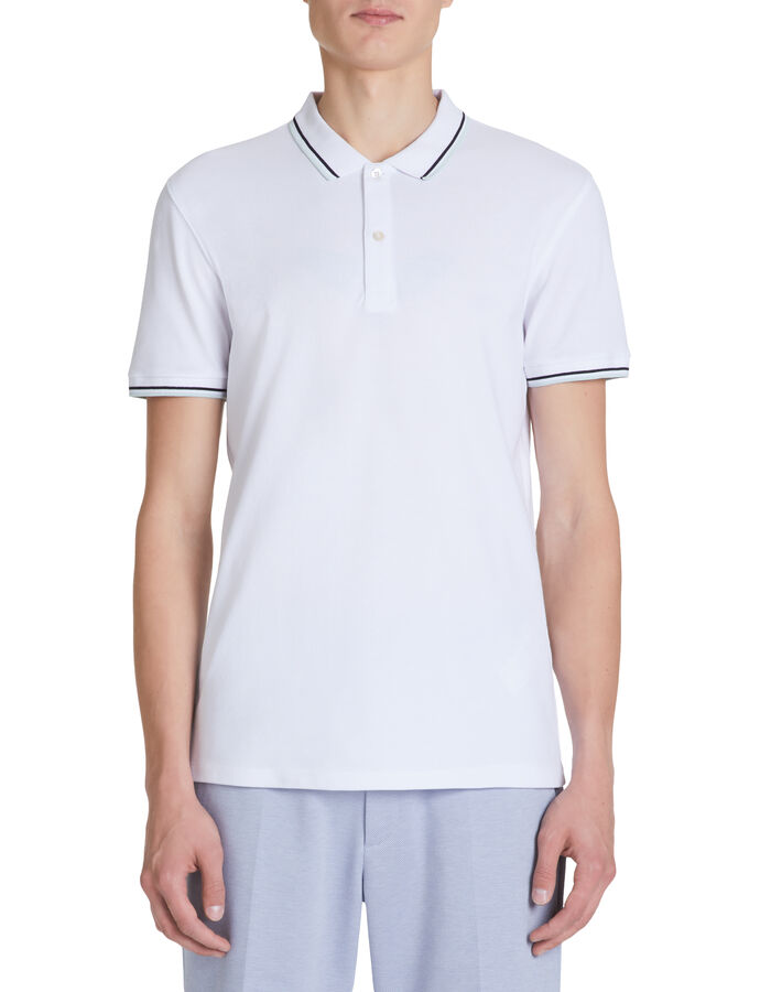 Celio Polo Piqué Slim En Coton Stretch - Blanc