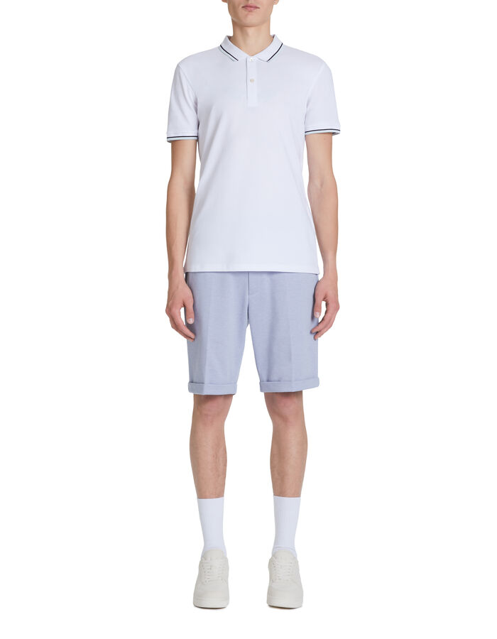 Celio Polo Piqué Slim En Coton Stretch - Blanc