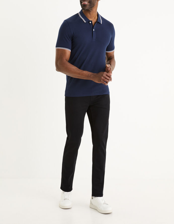 Celio Polo Piqué Slim En Coton Stretch - Marine