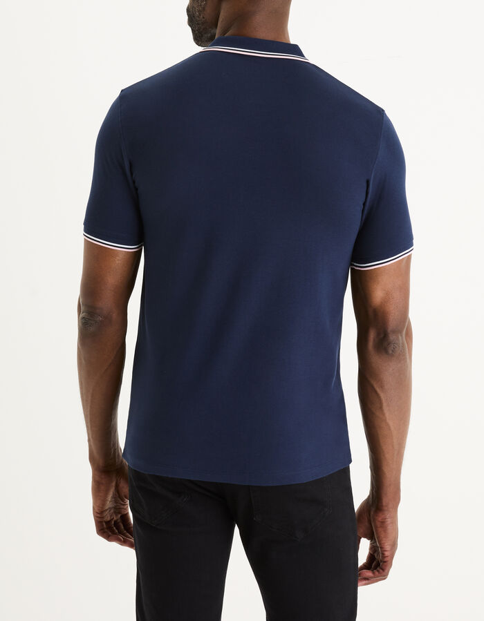 Celio Polo Piqué Slim En Coton Stretch - Marine
