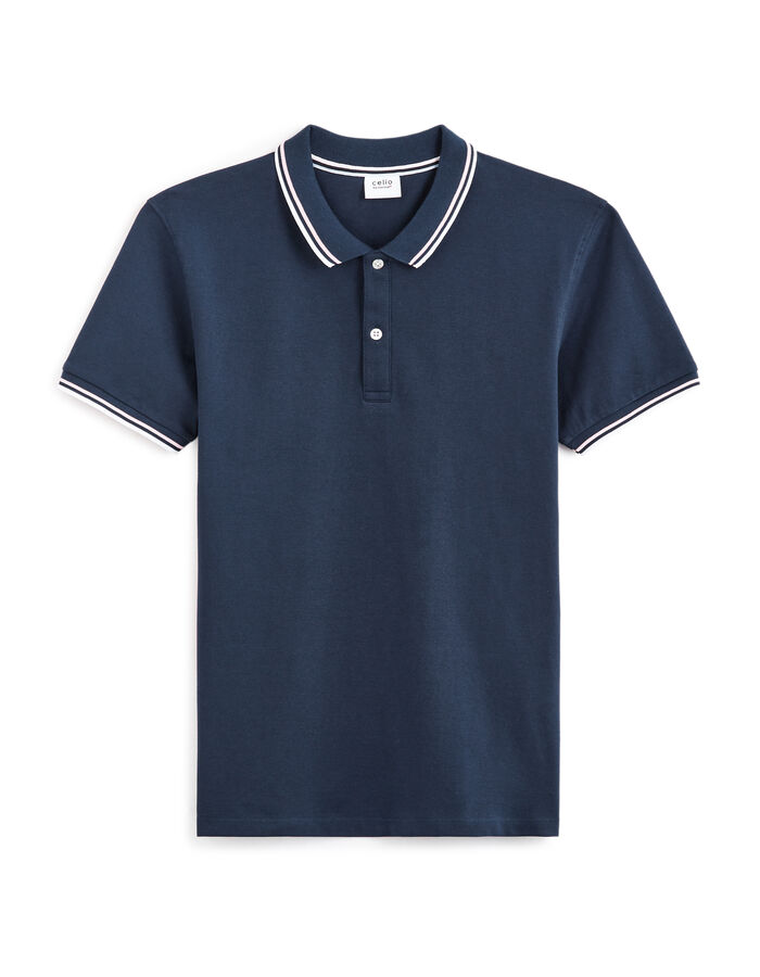 celio Polo piqué slim en coton stretch - marine