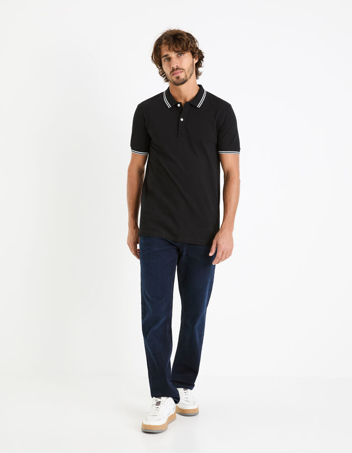 Celio Polo Piqué Slim En Coton Stretch - Noir