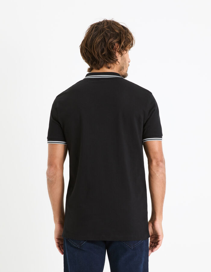 Celio Polo Piqué Slim En Coton Stretch - Noir