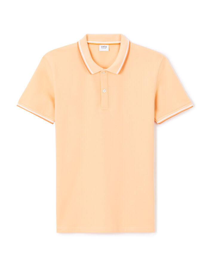 celio Polo piqué slim en coton stretch - orange