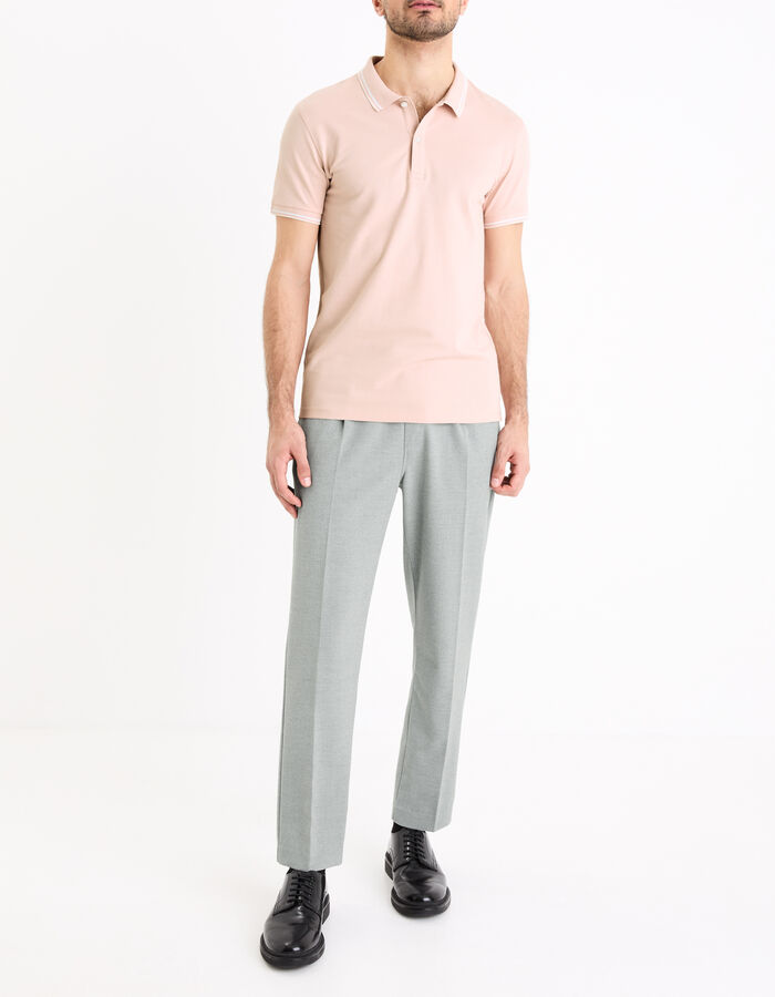 Celio Polo Piqué Slim En Coton Stretch - Rose Clair