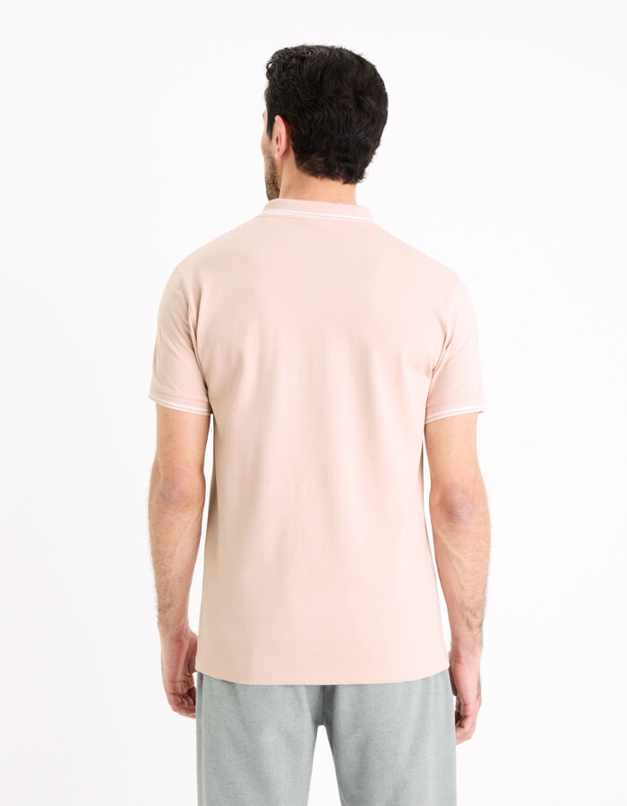 Celio Polo Piqué Slim En Coton Stretch - Rose Clair