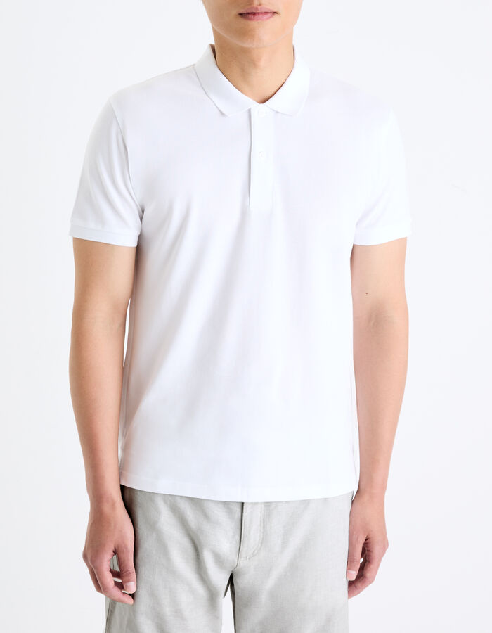 Celio Polo Piqué Straight 100% Coton - Blanc