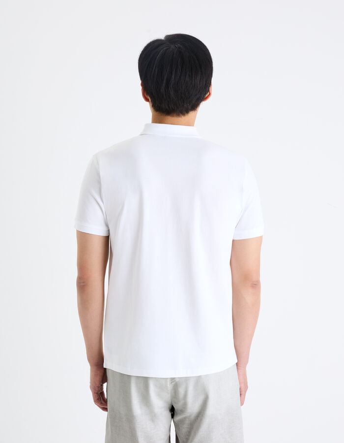 Celio Polo Piqué Straight 100% Coton - Blanc