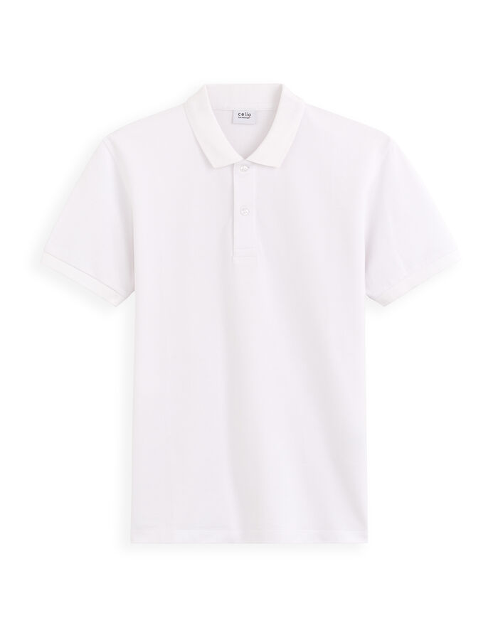 celio Polo piqué straight 100% coton - blanc