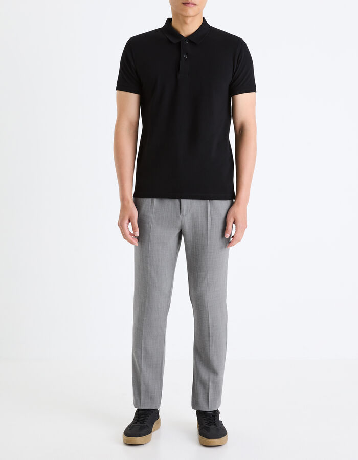 Celio Polo Piqué Straight 100% Coton - Noir