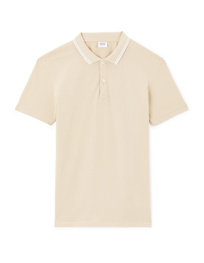 celio Polo slim coton stretch - beige