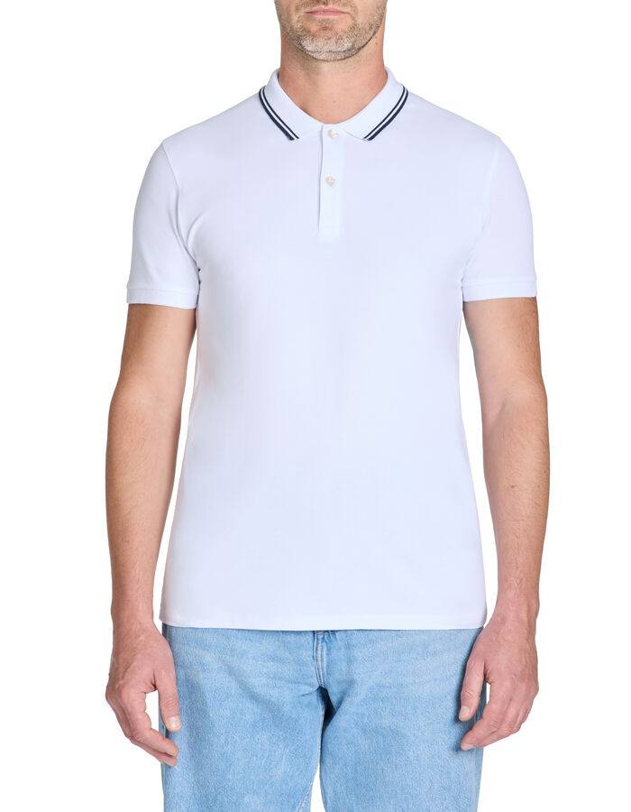 Celio Polo Slim Coton Stretch - Blanc