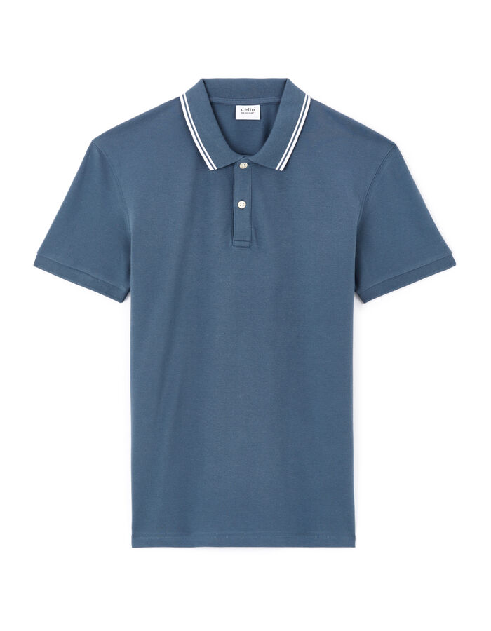 celio Polo slim coton stretch - marine