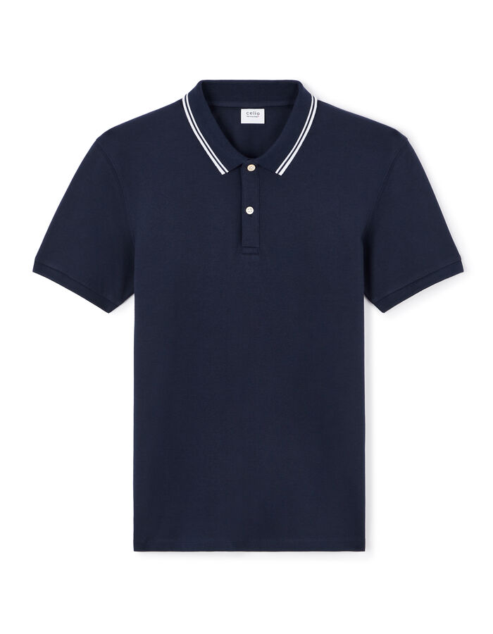 celio Polo slim coton stretch - marine