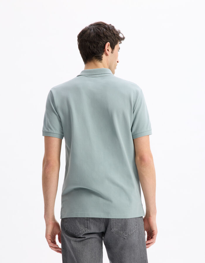 Celio Polo Straight 100% Coton - Vert De Gris