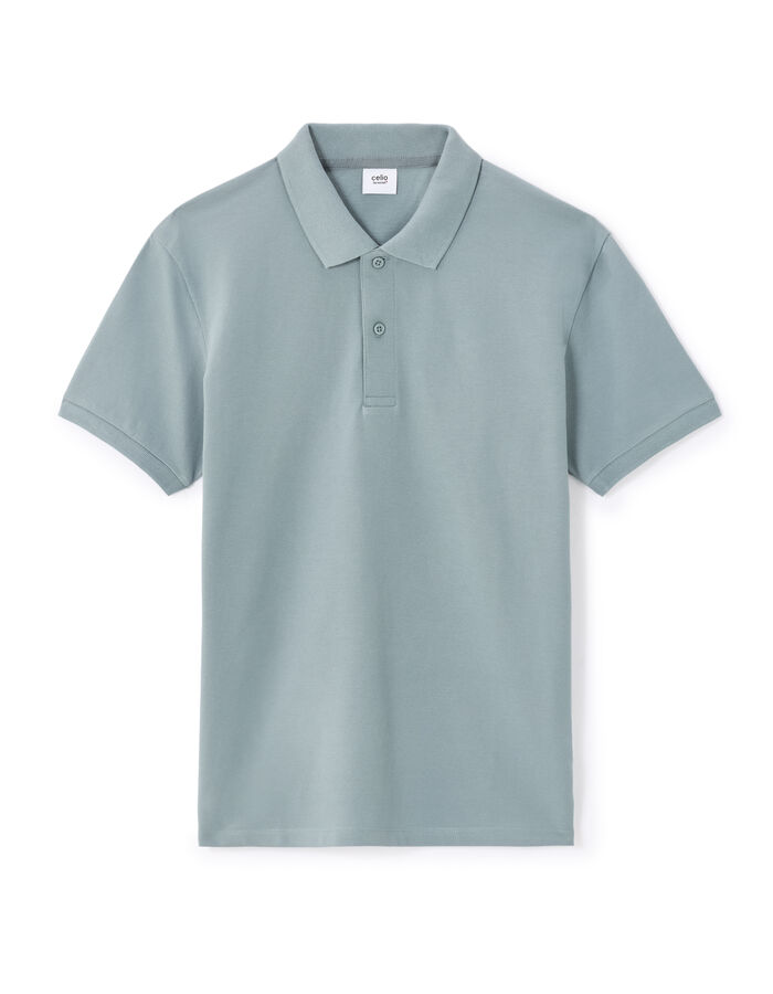 celio Polo straight 100% coton - vert de gris