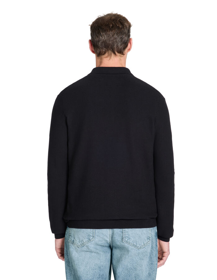 Celio Pull Col Polo 100% Coton - Noir