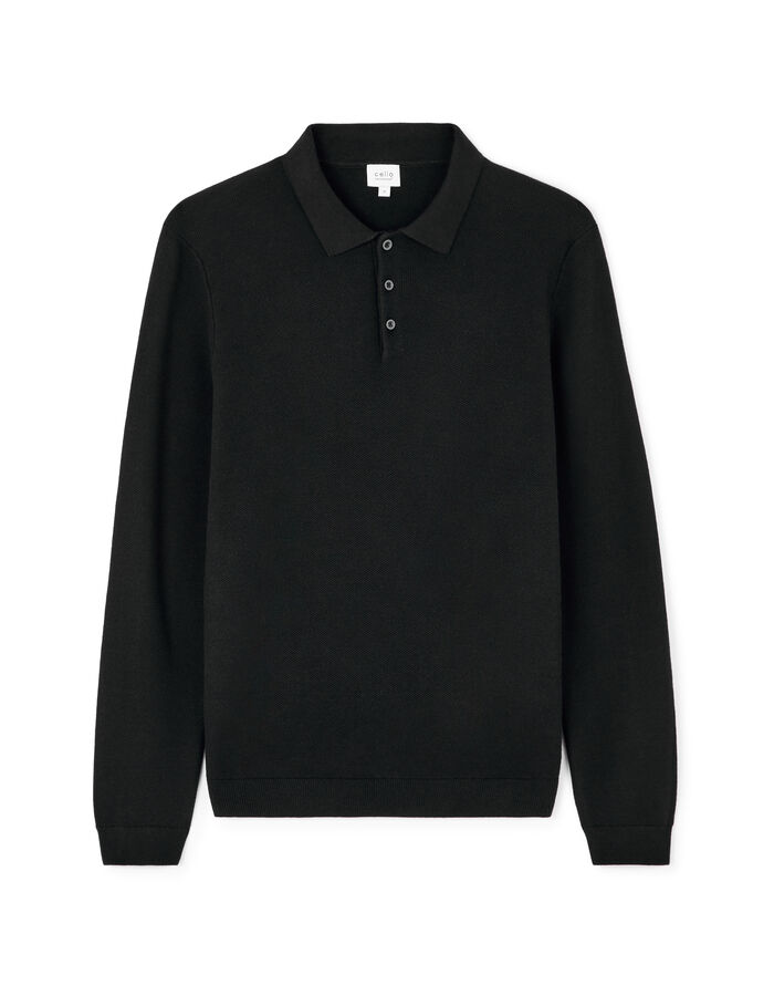 celio Pull col polo 100% coton - noir