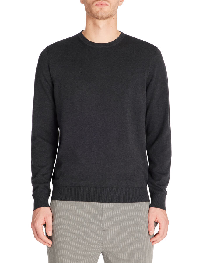 Celio Pull Col Rond 100% Coton - Anthracite