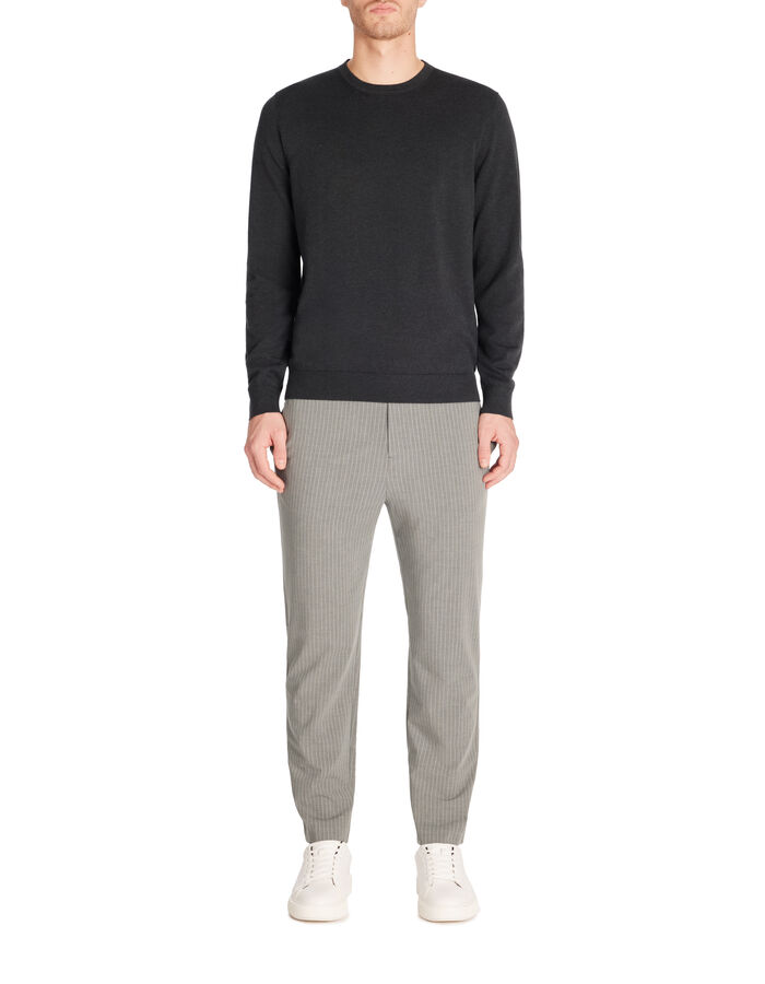 Celio Pull Col Rond 100% Coton - Anthracite
