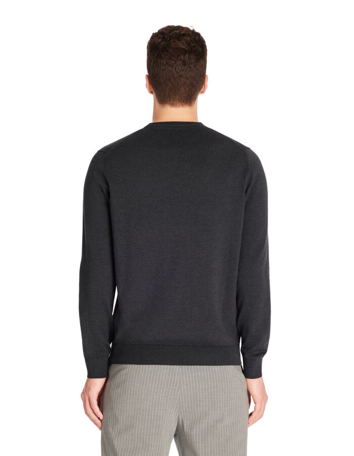 Celio Pull Col Rond 100% Coton - Anthracite