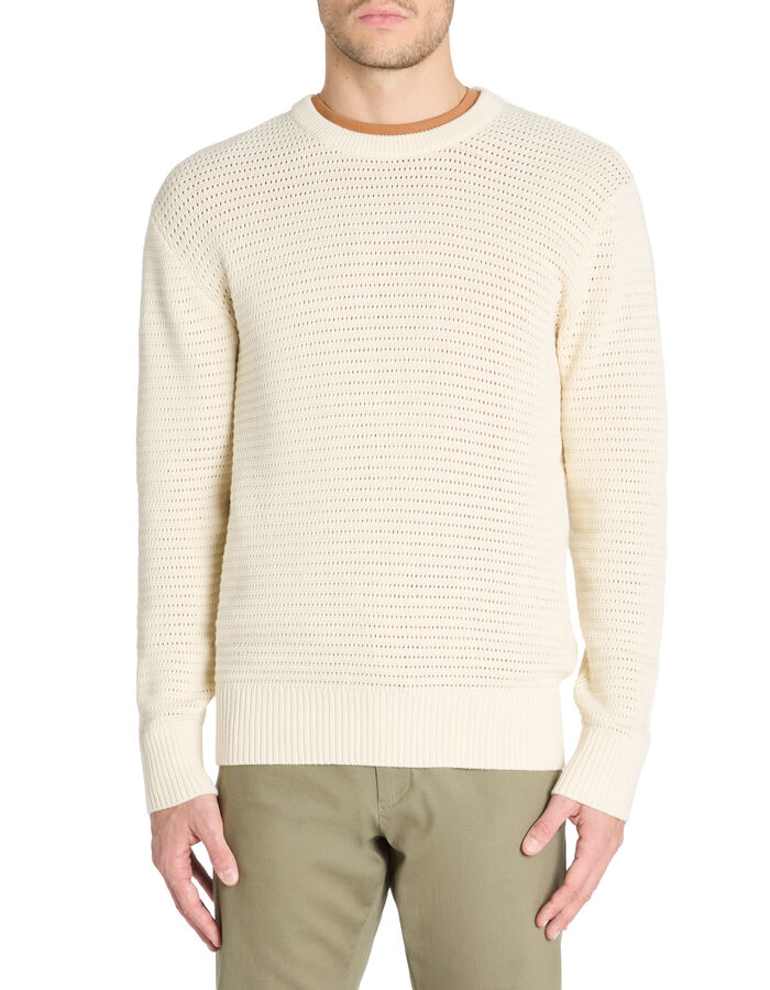 Celio Pull Col Rond 100% Coton - Beige