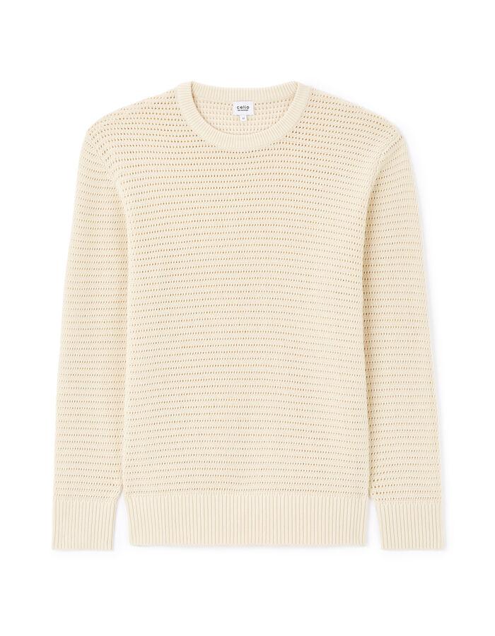 celio Pull col rond 100% coton - beige