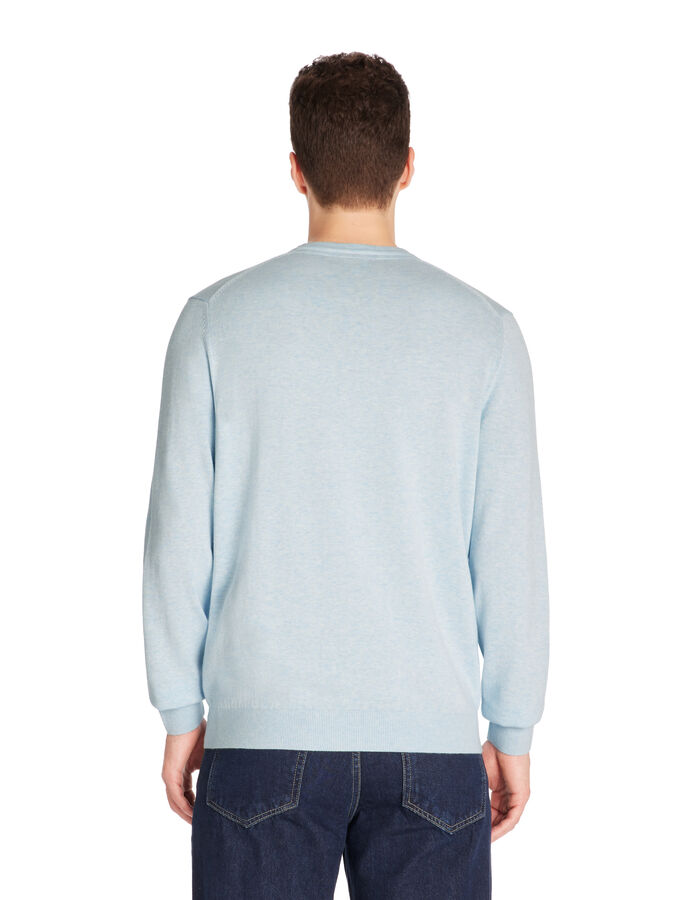 Celio Pull Col Rond 100% Coton - Bleu Ciel