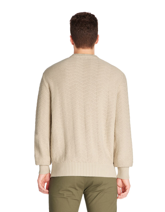 Celio Pull Col Rond 100% Coton - Ecru