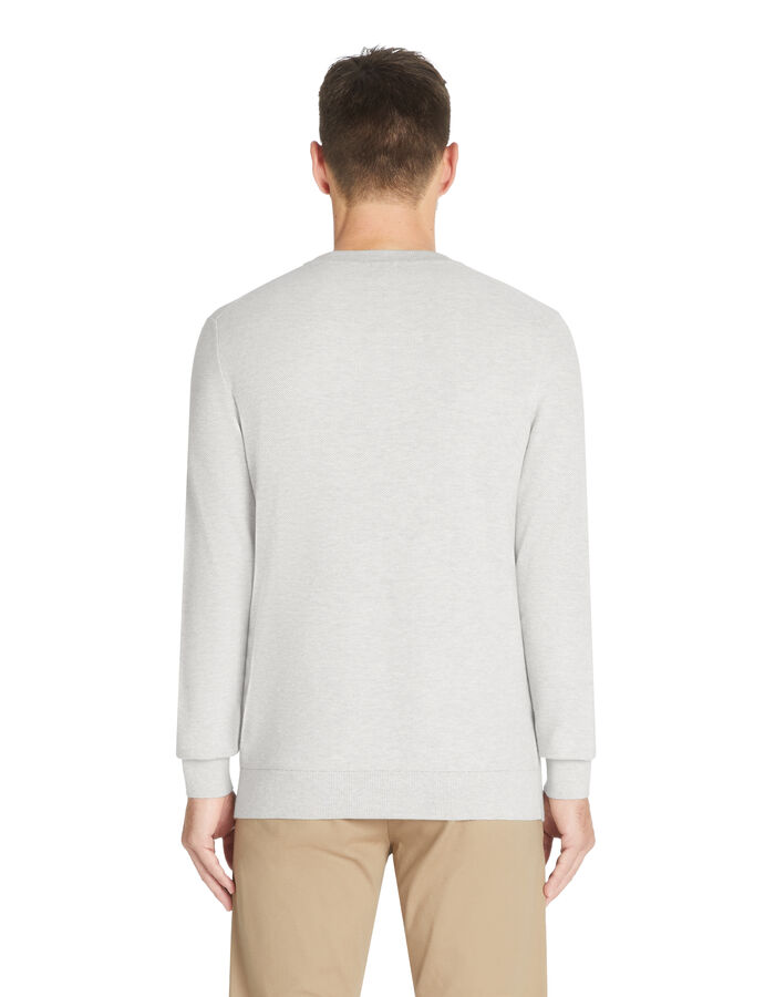 Celio Pull Col Rond 100% Coton - Gris Chiné