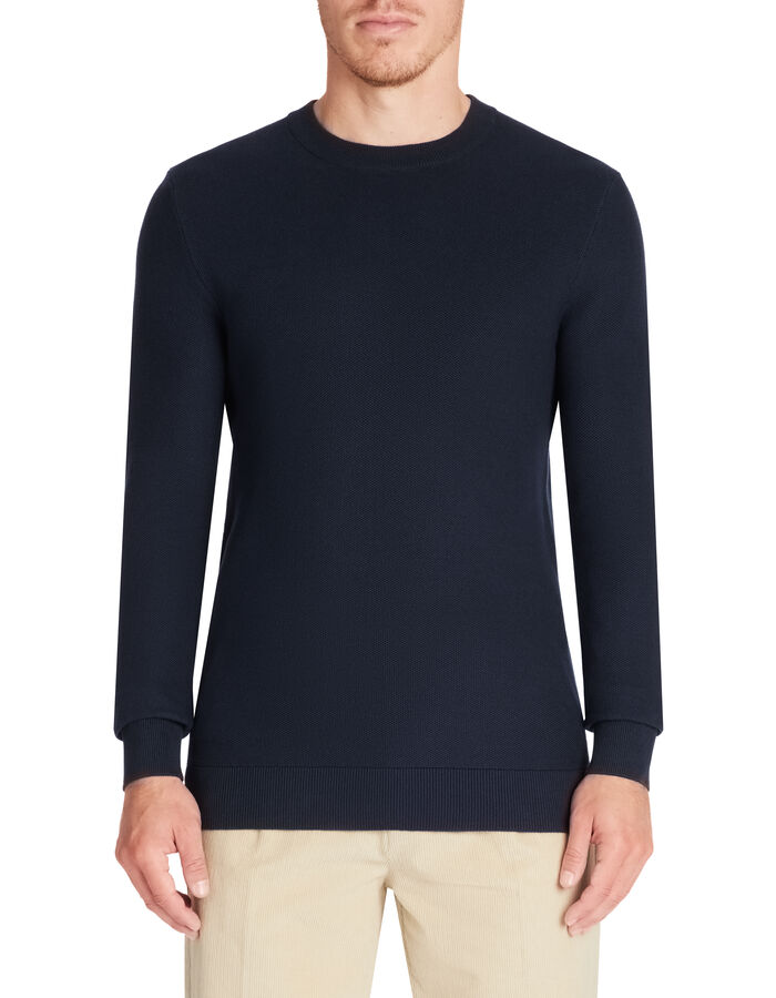 Celio Pull Col Rond 100% Coton - Marine