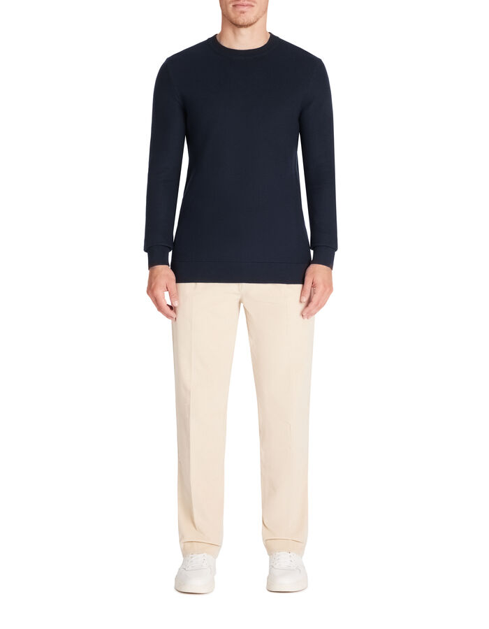 Celio Pull Col Rond 100% Coton - Marine