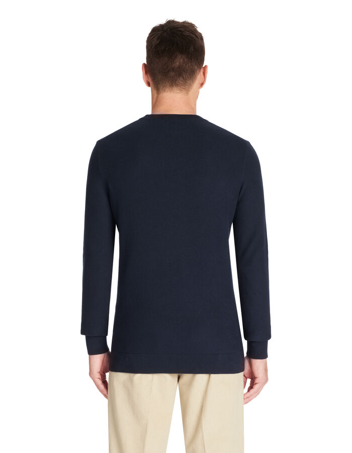 Celio Pull Col Rond 100% Coton - Marine