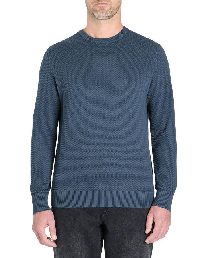 Celio Pull Col Rond 100% Coton - Marine